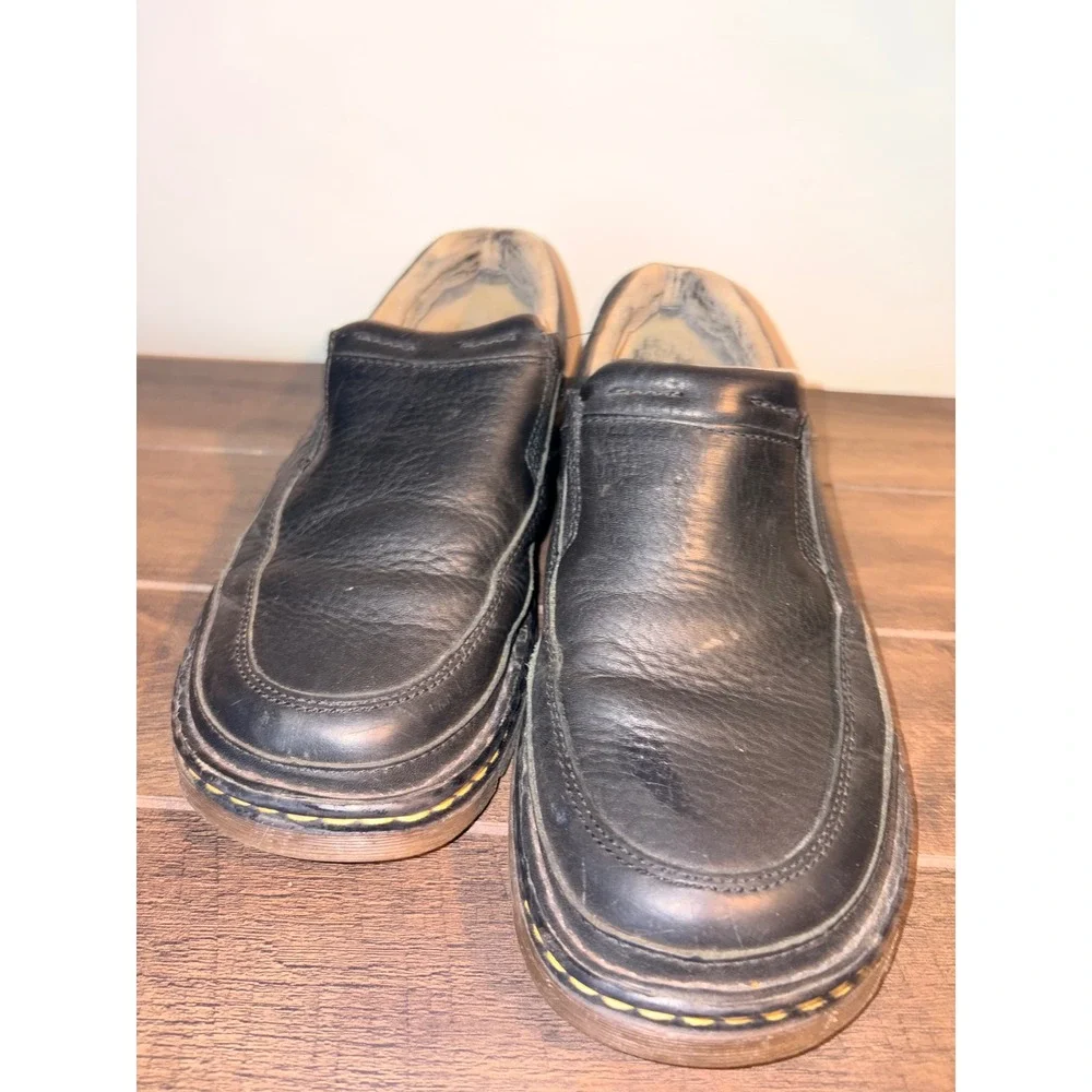 Dr. Martens 11198 Black Leather Slip On Loafers Mens 9 AirWair Shoes AW004